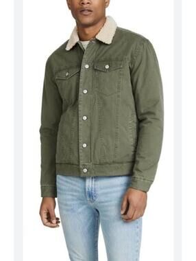 Rails Men’s McKinley Sherpa Fleece Jacket Sz Medium Olive Green